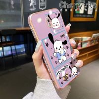 Chenyyka เคสปลอกสำหรับ Samsung J7โปร J7 2018 2017 J7การ์ตูนน่ารักดีไซน์ใหม่ Pochacco ชุบหรูหราเคสโทรศัพท์แฟชั่นลายขอบด้านข้างคลุมทั้งหมดเลนส์กล้องถ่ายรูปเคสนิ่มป้องกันกล่องกันกระแทก