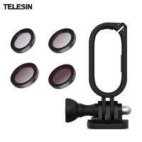 TELESIN ชุดฟิลเตอร์4Pcs ตัวกรอง (CPL + ND8 + ND16 + ND32) + กล้องกรอบกันกระแทกที่อยู่อาศัย ABS + PC วัสดุสรูแบบยาวโทรศัพท์มือถือฐานเปลี่ยนสำหรับ Insta360 GO2กล้อง Vlog Studio