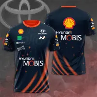 (in stock) Modern 2023 Mobis x WORLD Rally CHAMPIONSHIP 3D T-shirt Summer Sports Mens and Womens Childrens Clothing T-shirt Top (free nick name and logo)