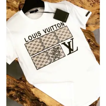 Louis Vuitton Brown Logo Print Cotton Crew Neck Half Sleeve T