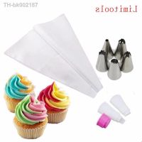 ✈♟ 5pcs/Set Russian Double Two Color Cake Dessert Decorators Icing Piping Bag Cream Pastry With Nozzles Converter Topper Diy Baking