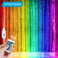 3M 16 Color Changing Curtain String Light 4 Modes USB Window LED Fairy Light with Remote for Holiday Decor