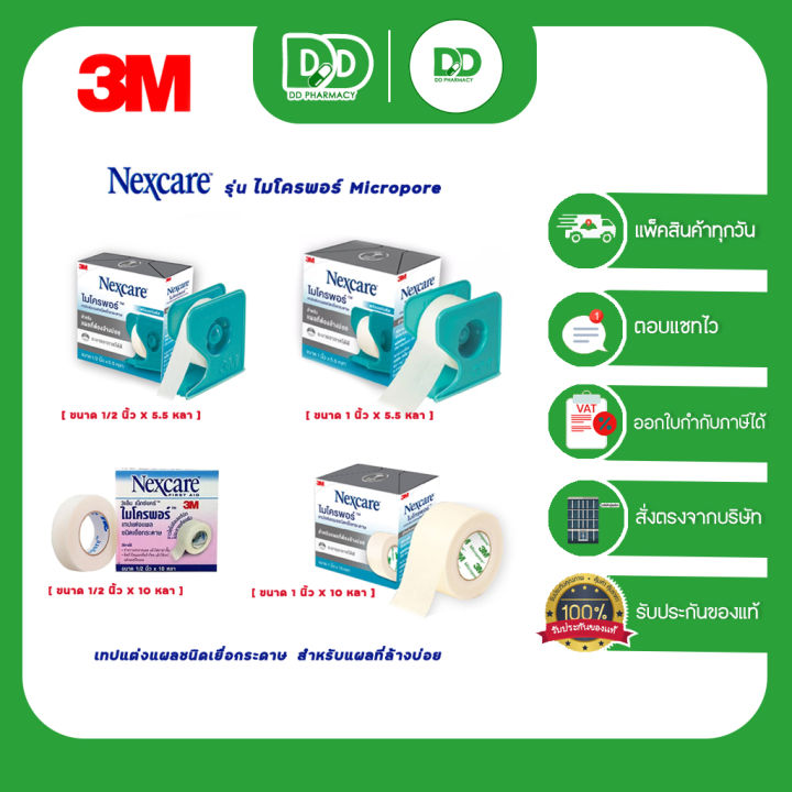 3m-nexcare-รุ่น-micropore-เทปชนิดเยื่อกระดาษ-สก๊อตเทปปิดผ้าก๊อซ-เทปติดแผล-เทปติดผ้าก๊อซ