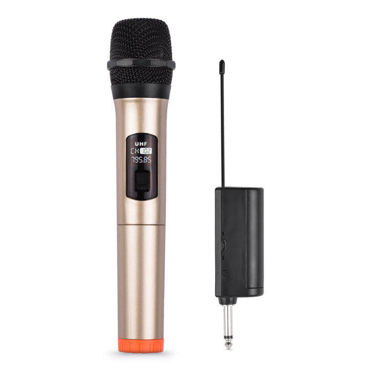 Handheld Wireless Microphone UHF Dynamic Mic with Portable Mini ...