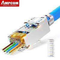 【DT】AMPCOM CAT7 RJ45 Connector  Pass Through CAT6A rj 45 Ethernet Plug for CAT 7 Solid or Stranded Network Cable with 1.5mm Load Bar  hot