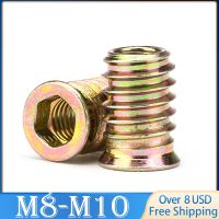 10pcs M6 M8 M10 Steel Metal Hexagon Hex Socket Drive Head Embedded Insert Nut E-Nut for Wood Furniture Inside and Outside Thread Nails  Screws Fastene