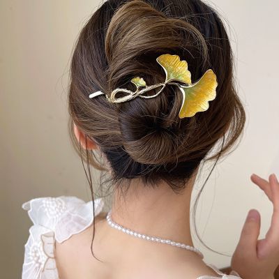 New ginkgo leaf hair accessories fashion metal hair clips for temperament girls headdress