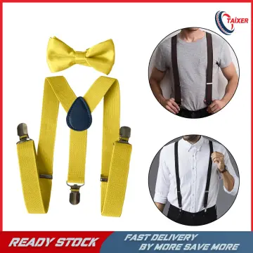 NWT Men's Warehouse Suspenders navy blue 100% Silk Formal Button Braces  Tuxedo