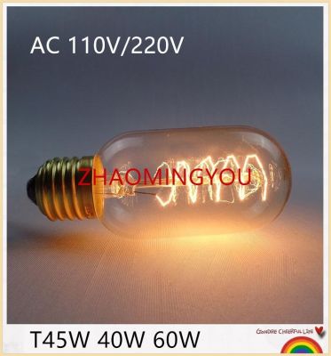 【☸2023 New☸】 lan84 หลอดไฟเอดิสันแบบวินเทจ Led T45โคมไฟวินเทจหลอดไฟนีออน E27 40W 60W หลอดไส้110V 220V โคมไฟสำหรับการตกแต่งบ้าน