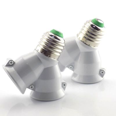 ；【‘； 1PCS 1 E27 To 2 E27 Splitter Lamp Bulb Base Adapter Converter 2E27 265V 2A LED Y Shape Socket Light Holder Conversion Socket