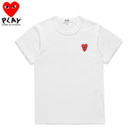 COMME Des Garcons เสื้อยืดสตรีผ้าฝ้ายบริสุทธิ์แขนสั้นสำหรับผู้ชาย,เสื้อยืดคู่รักนุ่มสบายสไตล์น่ารักใส่สบาย