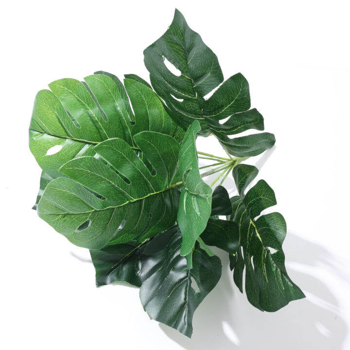 1ชิ้นโฮมออฟฟิศพืชเทียมจำลองสูงปลอม-monstera-ใบพืชเทียมตกแต่งบ้าน