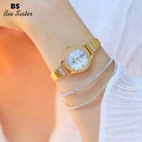 BS Bee Sister 1351สินค้าใหม่แฟชั่นนาฬิกาผู้หญิงสแตนเลสสตีลสายคล้องคอควอตซ์กันน้ำนาฬิกา Elegant Full เพชร Rhinestone Square Shape หรูหราสวยสุภาพสตรีนาฬิกาข้อมือ