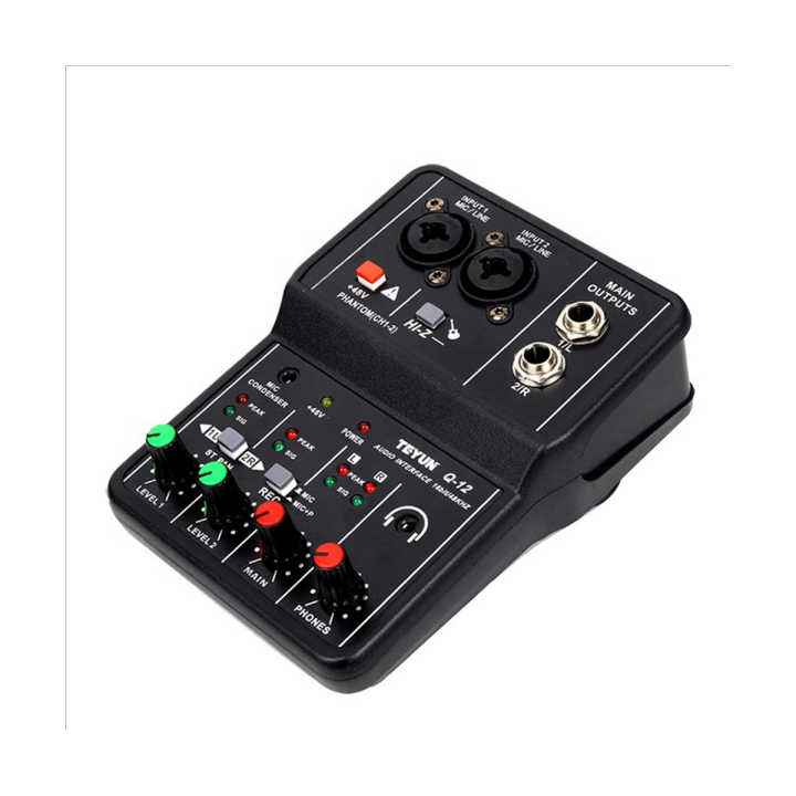 teyun-q12-computer-recording-sound-card-16bit-48khz-recording-special-mixer-usb-drive-free-sound-card-48v