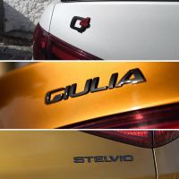 【Taste life】สีดำ Q4 GIULIA STELVIO จดหมายสัญลักษณ์สติกเกอร์รถสำหรับ Alfa Romeo Giulia Stelvio อุปกรณ์ตกแต่งภายนอก