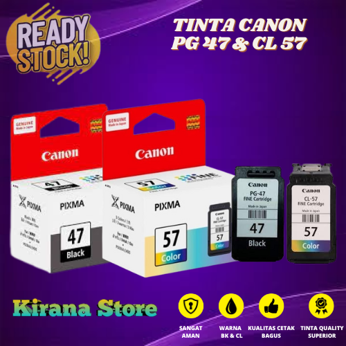 Tinta Cartridge Canon PG 47 + CL 57 (1set) for PIXMAPixma E400, Pixma