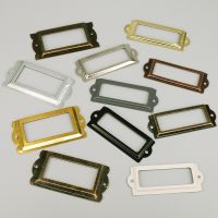 【YD】 4PCS Antique Iron Tag Label Frame Name Card Holder Cabinet Drawer Metal with Screws Hardware