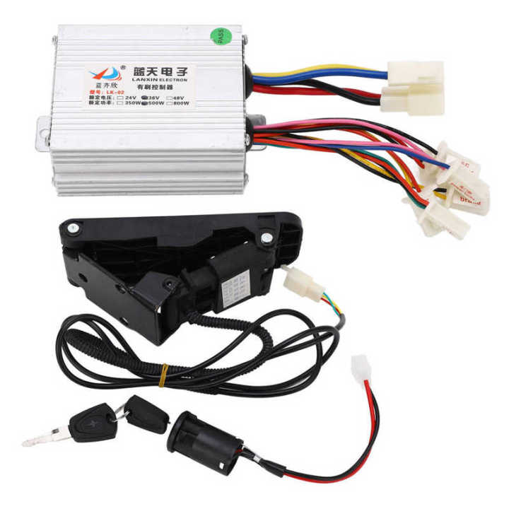 12V 24V 36V 48V 250W 350W 500W 800W 1000W Electric Bike Brush Speed Motor  Controller Kit with Throttle Pedal
