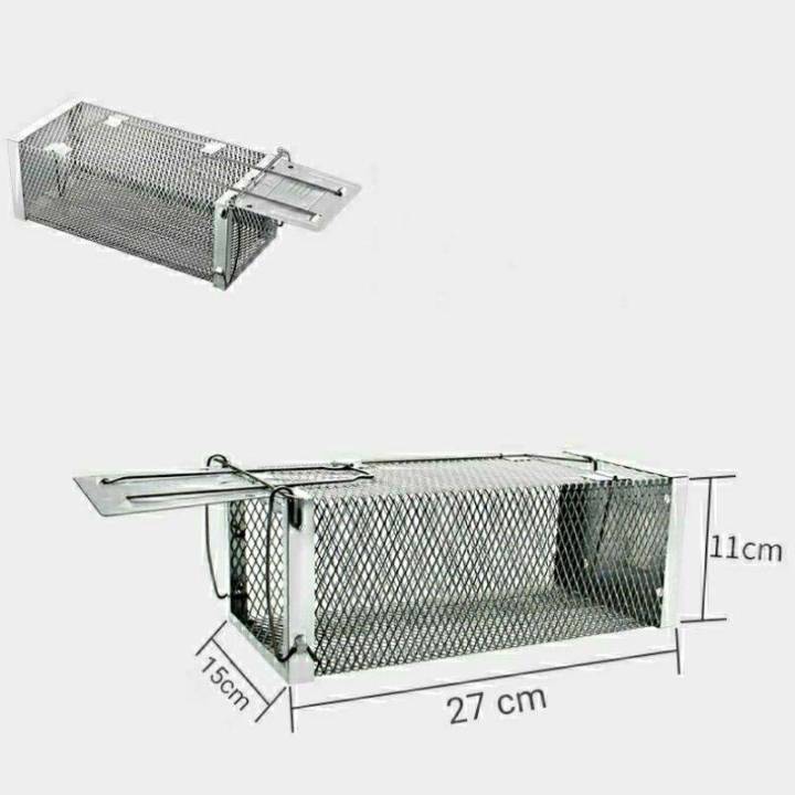 กรงดักหนู-ที่ดักหนู-mouse-cage-กรงดักแมว-แข็งแรง-ทนทาน-กับดักกระรอก-กระแต-กรงหนู-กรงดักหนูนา-สแตนเลส-ขนาด-27-15-11-cm