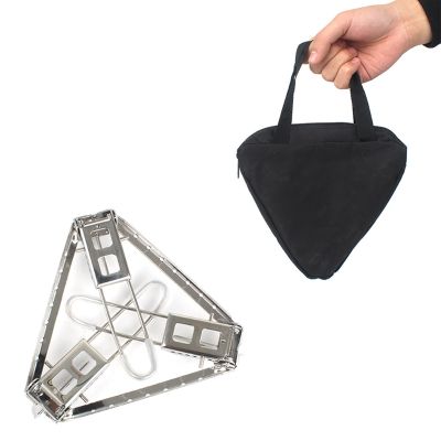 Foldable Triangle Stand Furnace Bracket Gas Stove Heat Resistance Collapsible Burner Stove Stand for Camping Cooking