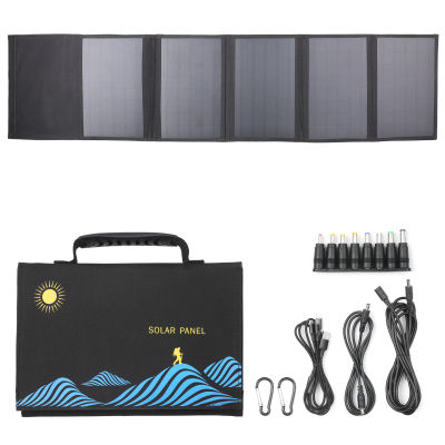 【ร้อน / ซีโอดี】KKmoon อุปกรณ์ชาร์จพลังงานแสงอาทิตย์พับได้แบบพกพาที่ชาร์จแสงอาทิตย์เอาท์พุท USB + DC กระเป๋าพับได้แผงโซล่า40W 5พับได้แหล่งจ่ายไฟแบบพกพากลางแจ้งสำหรับเดินป่ากลางแจ้งปีนเขาสำหรับปิคนิคตั้งค่าย