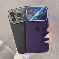 เคสโทรศัพท์กันแตกซิลิโคนเหลวหน้าต่างวิวขนาดใหญ่สำหรับ IPhone 12 13 14 Pro Max Plus