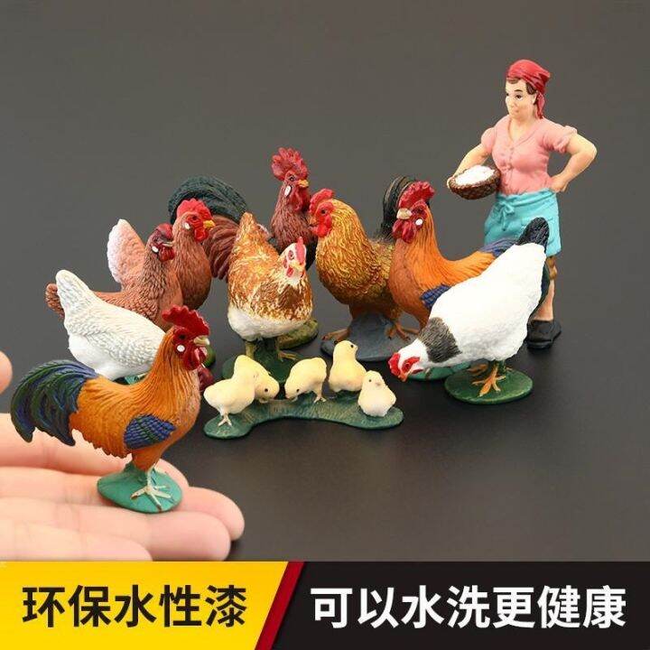 solid-children-simulation-toy-animals-wild-animal-model-home-chicken-rooster-hen-chicks-cognitive-gift-furnishing-articles