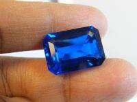 น้ำเงิน เนื้ออ่อน ของเทียม LAB MADE  BLUE SPINEL OCTAGON .น้ำหนัก  17 กะรัต carats (1 เม็ด  ) ขนาด 13X18MM แพซ พลอย LAB MADE 100%.