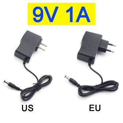 【Prime deal】 9V 1A 1000ma AC 100V-240V DC ปลั๊กอะแดปเตอร์แปลงสำหรับ LED Strip CCTV Charger สวิทช์5.5X2.5มม US/EU ปลั๊ก W1