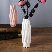 1Pc Plastic vase Nordic vase creative Camellia ornament dry and wet flower vase imitation glaze Home Decoration