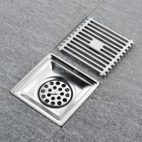 【cw】hotx 10cmx10cm Shower Floor Drain for 304 Linear With Hair Strainer Brushed