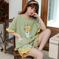 Sleepwear Lovely Home Suits Pyjama Short Sleeve Pajamas Set 2022 Women Pijamas Comfortable Girl Summer 2XL womens nightwear