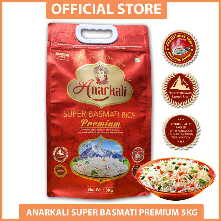 Anarkali Super Basmati Premium Rice 5KG (Low Carb) Lazada Singapore