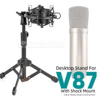 For MXL V87 V 87 Desktop Microphone Extending Tripod Stand Shockmount Mic Shockproof Anti Vibration Tabletop Holder Shock Mount