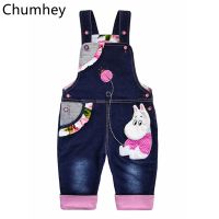 0-4T Baby Girl Overalls Spring Infant Jeans Rabbit Rompers Bebes Cartoon Clothes Toddler denim Pants jumpsuit Kids Clothing