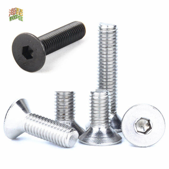 5-50pcs-m2-m2-5-m3-m4-m5-m6-m8-304-a2-stainless-steel-black-grade-10-9-hexagon-hex-socket-head-flat-countersunk-allen-bolt-screw-nails-screws-fastener