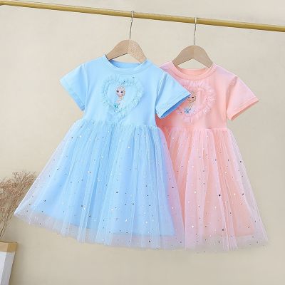 Girls Clothes 2023 New Summer Princess Dresses Short Sleeve Kids Dress Frozen Elsa Party Baby Dresses for Children Clothing 3-8Y