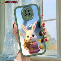 เคสมือถือ Jinsouwe เคส Redminote9pro สำหรับ Xiaomi Redmi Note 9 Pro ลายกระต่ายการ์ตูนเด็กผู้หญิงปกหนังป้องกันเต็มพื้นที่