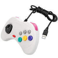 （HOT） ด้ามจับ Sega Saturn USB ที่จับเกม คอมพิวเตอร์ PC มือจับ จุดใหญ่ SG001 สีดำและสีขาว