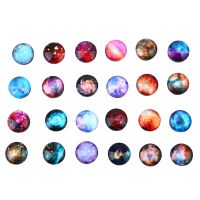 24 Pcs Glass Fridge Magnet Planetary Sticker White Board Magnets Circle Refrigerator Crystal Exquisite