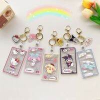 Sanrio Kuromi Transparent Card Holder Hard Case Slide Cover Keychain Hanging Chain ID Bank Card Photocard Protector Bag Pendant 【AUG】