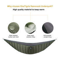 OneTigris Lightweight Full Length Hammock Underquilt Under Blanket 40 F to 68 F (5 C to 20 C) 3 Searons Underquilt