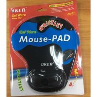 OKER แผ่นรองเม้าส์พร้อมเจลรองข้อมือ Mouse Pad with Gel Wrist Support (สีดำ)