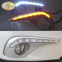 SNCN 2ชิ้น12V รถ DRL LED Daylights สำหรับ Toyota Highlander 2012 2013 2014สีเหลืองสัญญาณไฟเลี้ยวกลางวันไฟตัดหมอกอัตโนมัติ