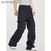 DaDuHey New American Style Light Color Casual Pants Womens Loose Parachute Pants Large Size Trousers Cargo PantsTH