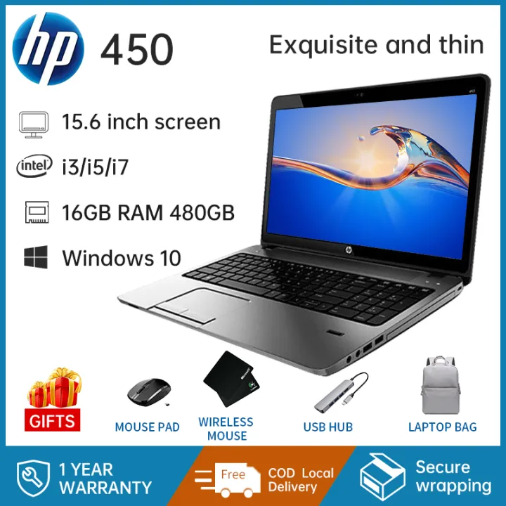 HP Laptop 15.6-inch ultra-thin large screen HP 450 Intel Core i3/i5/i7 480G solid state hard drive game student office multi-function notebook