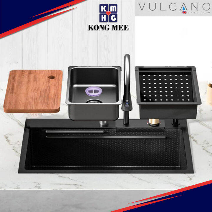 Vulcano New Honeycomb Sink Stainless Steel Kitchen Sink Workstation Sink With Waterfall Shower