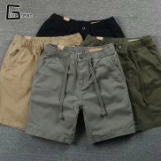 LIVE GREAT Men s casual shorts elastic waist casual pants solid color