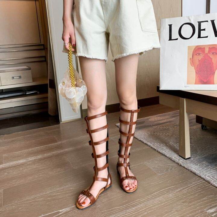 ขายดีที่สุด-ioztt2023-luxury-shoes-women-designers-2020-new-flat-sandals-sexy-european-style-roman-large-summer-cool-boots-1920-2