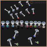 LANDOUS 10pcs ร้อน เซ็กซี่ คริสตัล อะคริลิค ลิปสตั๊ด เจาะเนื้อ อัญมณี Labret